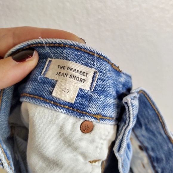 Madewell The Perfect Jean Shorts Bergman Light Wash Distressed Hem Sz 27 - Picture 6 of 8